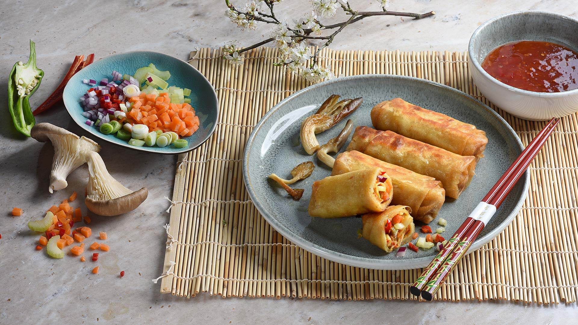Chinarestaurant Foto vegetarisch Frühlingsrolle fotografieren asiatische Küche Gemüse Neu-Ulm Fotograf Eifert Fotodesign Ulm Speisekarte Instagram Fotos Foodporn Eifertfotodesign