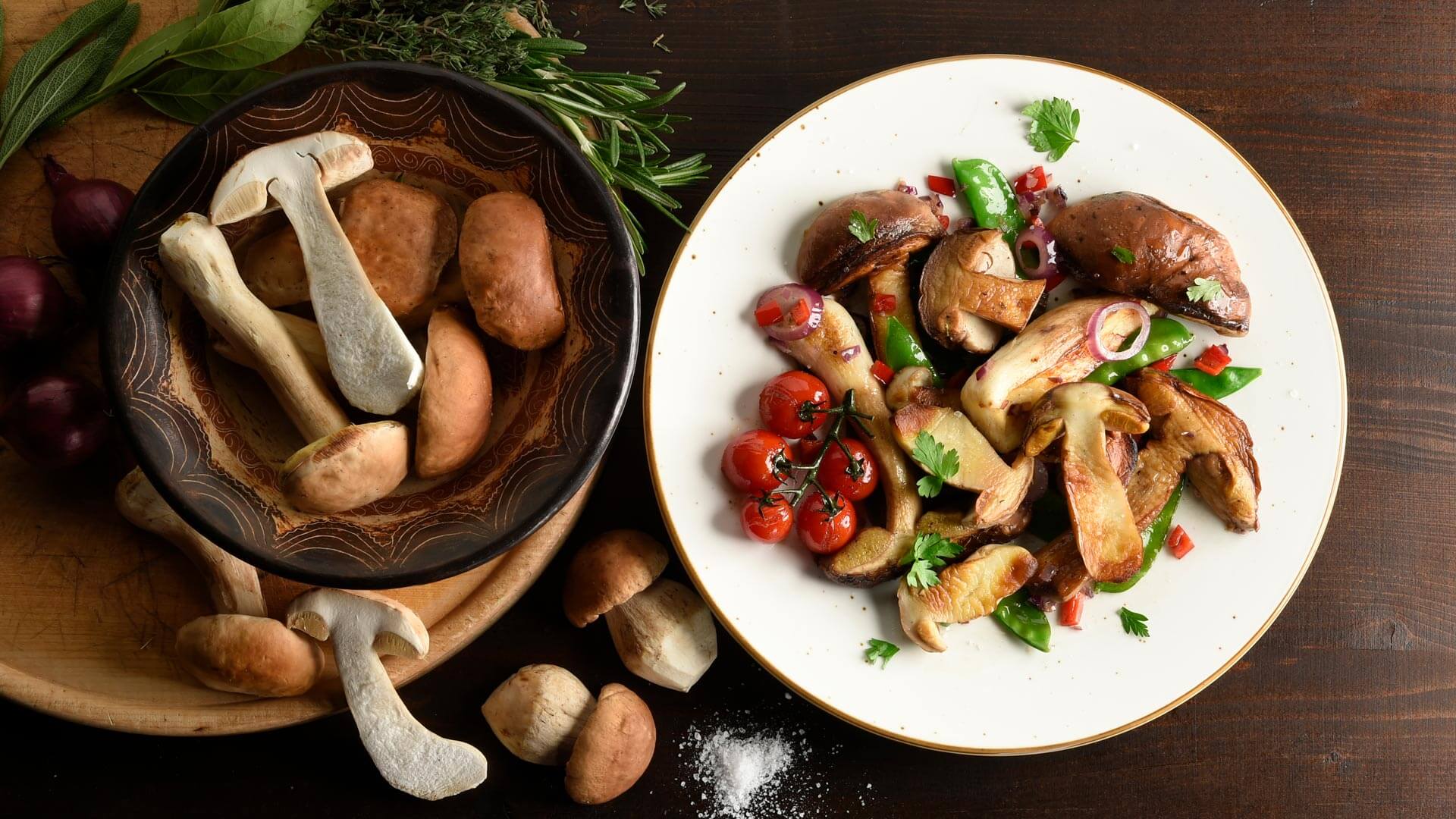 Fotograf Ulm Steinpilze zubereiten Selber kochen Eifert fotodesign Neu-Ulm Spezialitätenhändler Restaurant Pilzgericht rustikal appetitlich fotografieren eifertfotodesign Werbefotografie